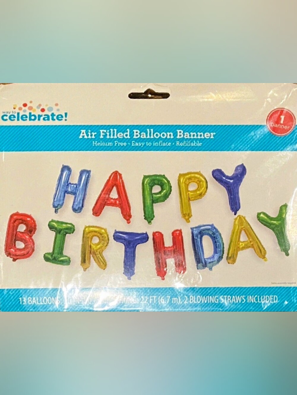 Happy birthday Multicolor 16" Ballon Banner